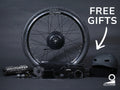 Summit conversion kit and helmet pictured beside the motor wheel, with Free gifts promotion